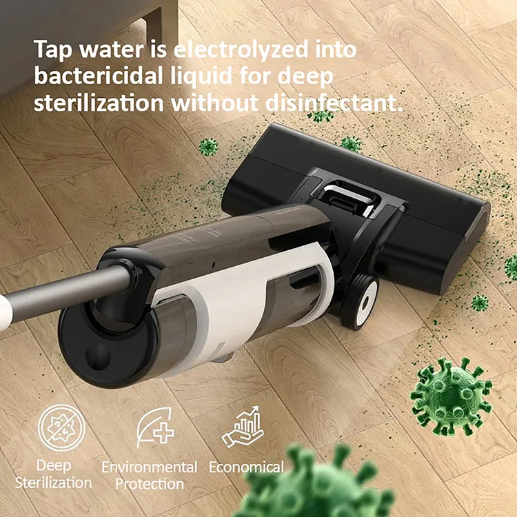 Беспроводная электрическая швабра 2 в 1 и машина для мытья деревянных полов с резервуаром для воды большой емкости